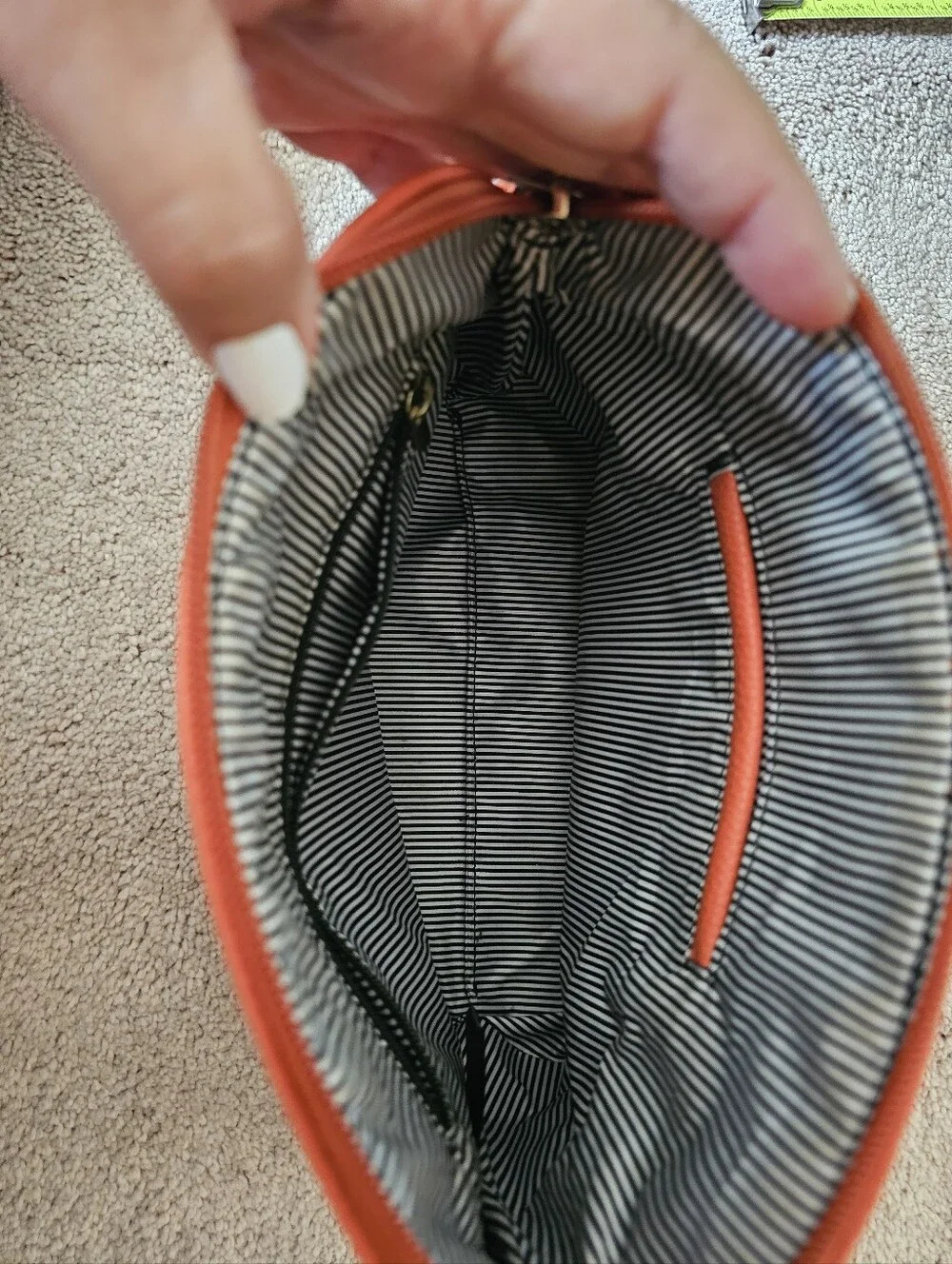 Orange Leather Look Bag